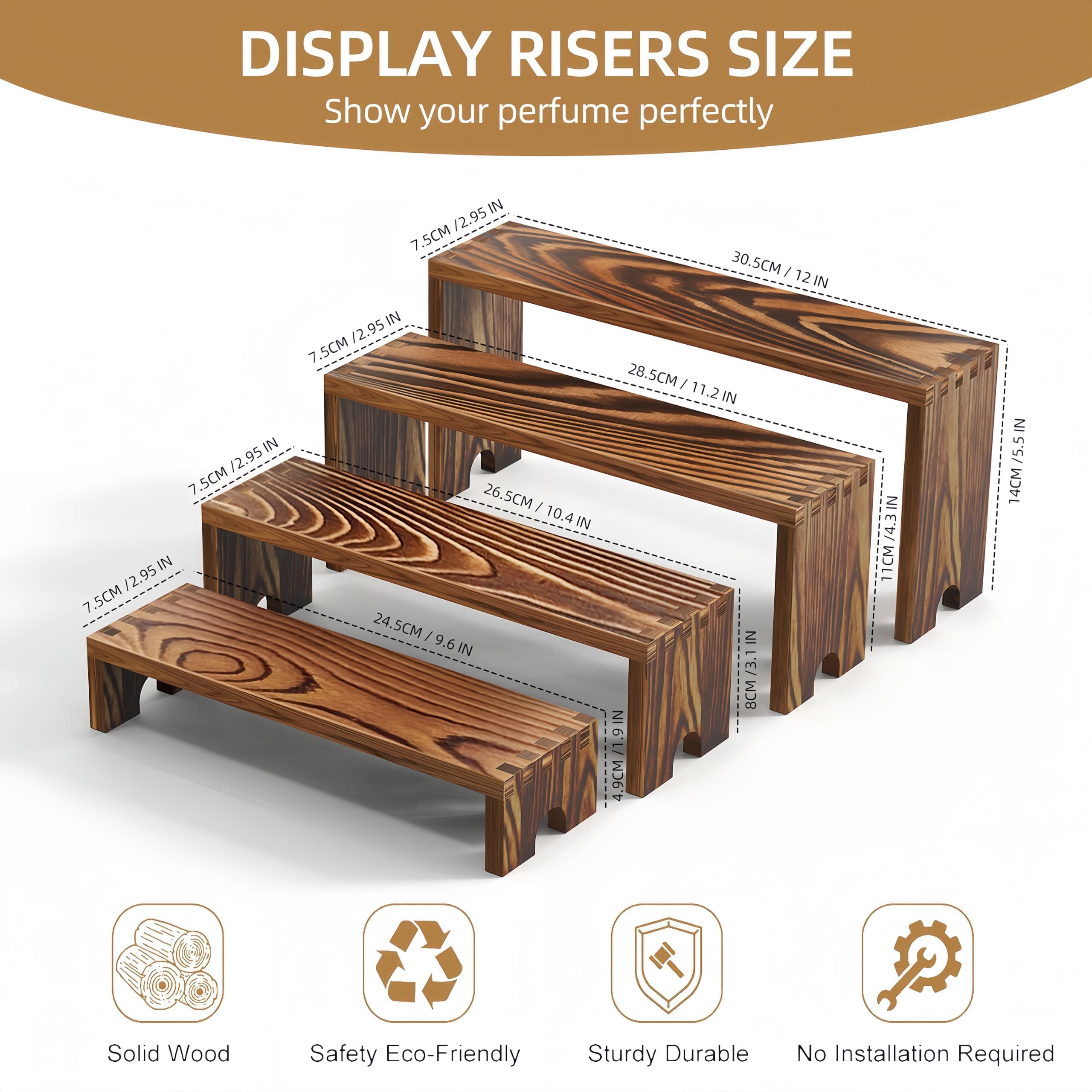 2 Set Wooden Tiered Risers Dis - Display Risers Set 评论和价格